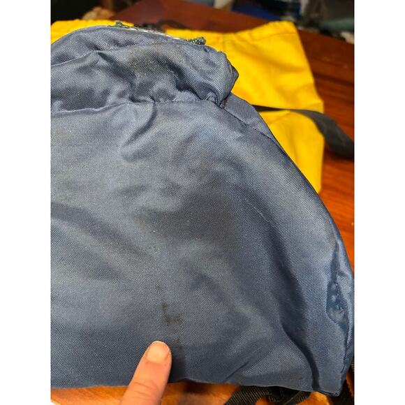 Vintage LL Bean Continental Backpack Rucksack Yellow Blue 90s Hiking - Picture 8 of 16